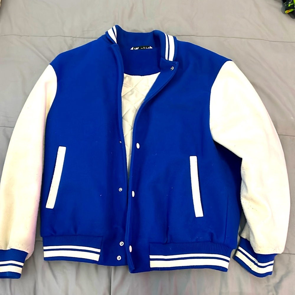 Zara Men's Cream and Blue Jacket